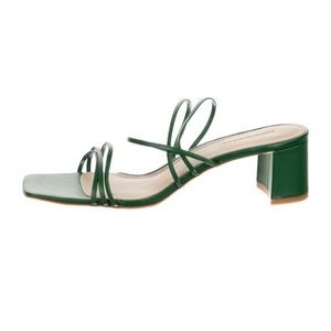 Reformation Green Leather Sandals